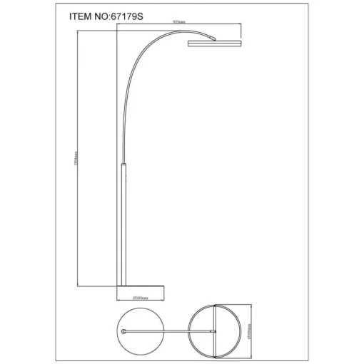 Della LED vloerlamp, hoogte 190 cm, zwart/donkergrijs, metaal