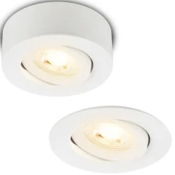 Desi inbouwlamp, wit, Ø9cm, dimbaar, 3000K