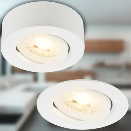 Desi inbouwlamp, wit, Ø9cm, dimbaar, 3000K