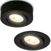 Desi inbouwlamp, zwart, Ø9cm, aan/uit, 3000K