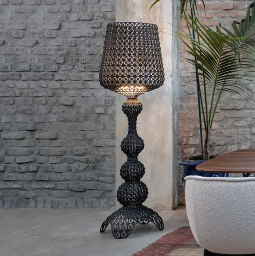 Design vloerlamp Kabuki met LED's, zwart