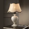 Desy tafellamp, keramiek, crèmekleurig, hoogte 60 cm, E27