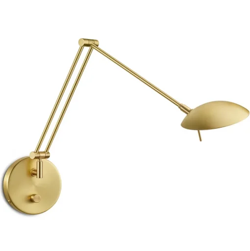 Dimbare LED wandlamp Ninja in mat messing