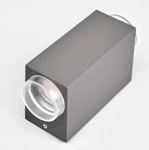 Donkergrijze buitenwandlamp Jovan, 2-lamps