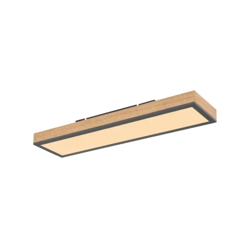 Doro plafondlamp, lengte 60 cm, eiken, hout