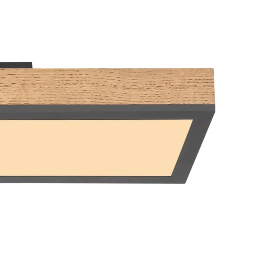 Doro plafondlamp, lengte 60 cm, eiken, hout