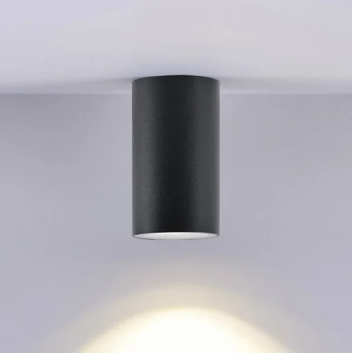 Downlight CAN, zwart, IP44, Ø 6 cm, metaal, GU10