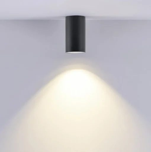 Downlight CAN, zwart, IP44, Ø 6 cm, metaal, GU10