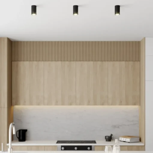 Downlight Eye S in cilindervorm, zwart