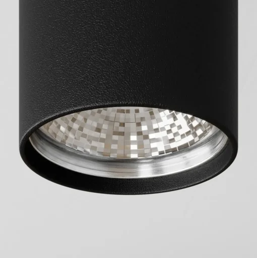 Downlight Eye S in cilindervorm, zwart
