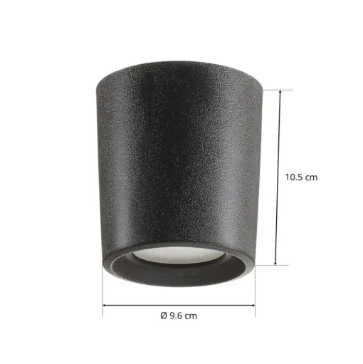 Downlight Livia 9,6 cm zwart/berijpte kunsthars GU10 CCT