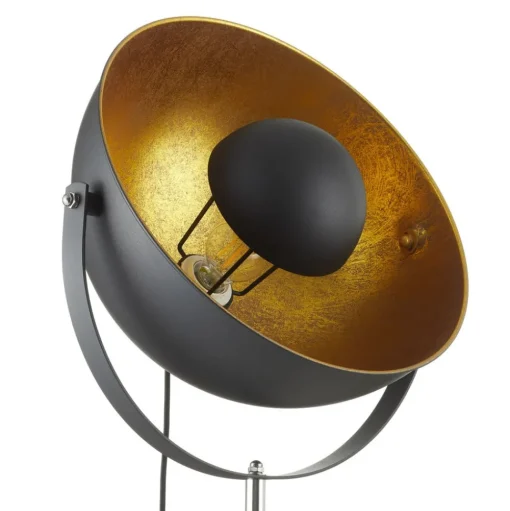 Driepotige vloerlamp Lenn, zwart-goud