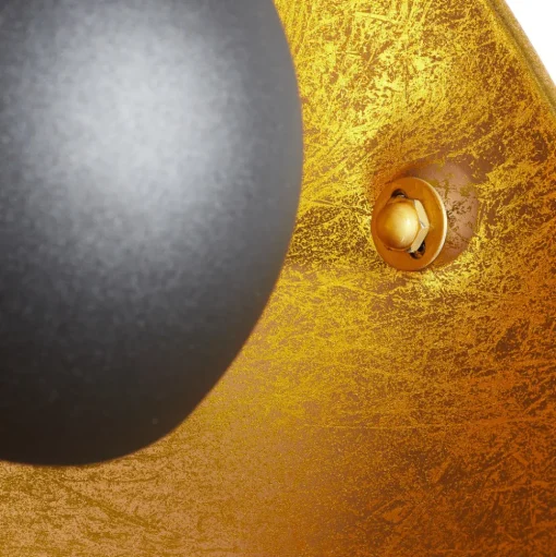 Driepotige vloerlamp Lenn, zwart-goud