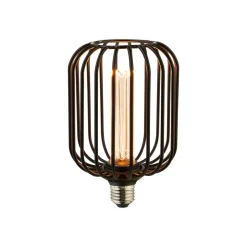 Drum LED lamp, zwart, E27, 3,5 W, 1.800 K, dimbaar