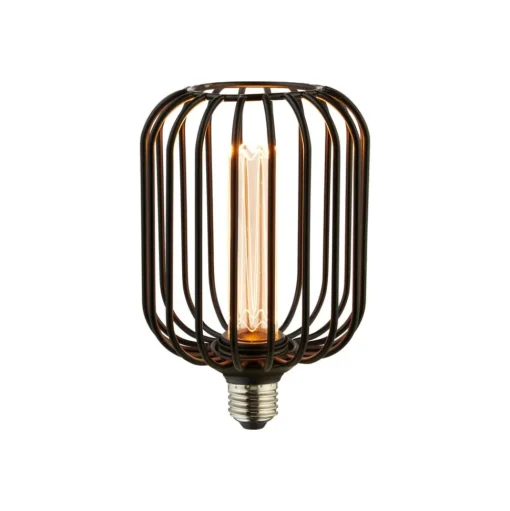 Drum LED lamp, zwart, E27, 3,5 W, 1.800 K, dimbaar