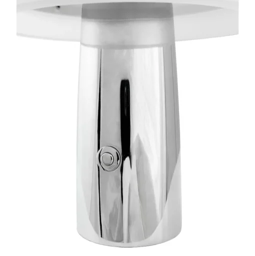 Dyberg Larsen LED tafellamp Porter, chroom, hoogte 16 cm