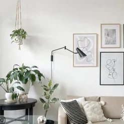 Dyberg Larsen Noa wandlamp met scharnier, zwart