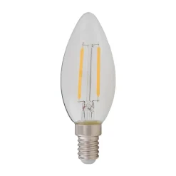 E14 LED kaarslamp gloeidraad 2W, helder, 2700 K