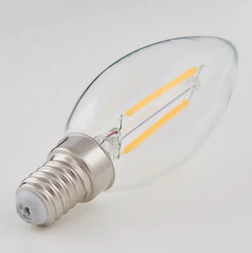 E14 LED kaarslamp gloeidraad 2W, helder, 2700 K
