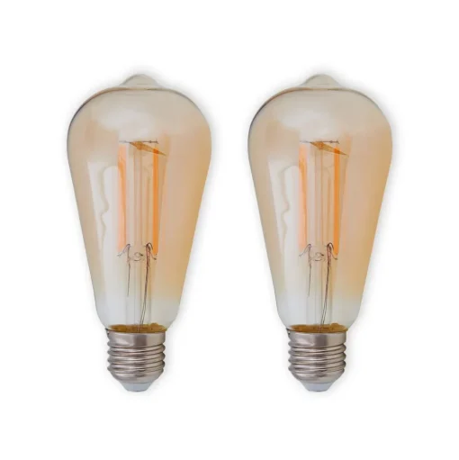 E27 LED rustieke lamp 6W 500lm amber 2 per set