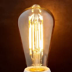 E27 LED rustieke lamp 6W 500lm amber 2 per set