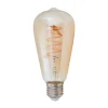 E27 LED-Rustika gebogen lijn 4W, 1.800K, amber