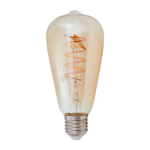 E27 LED-Rustika gebogen lijn 4W, 1.800K, amber