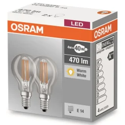 E14 4W 827 Led-druppellamp 2-delige set