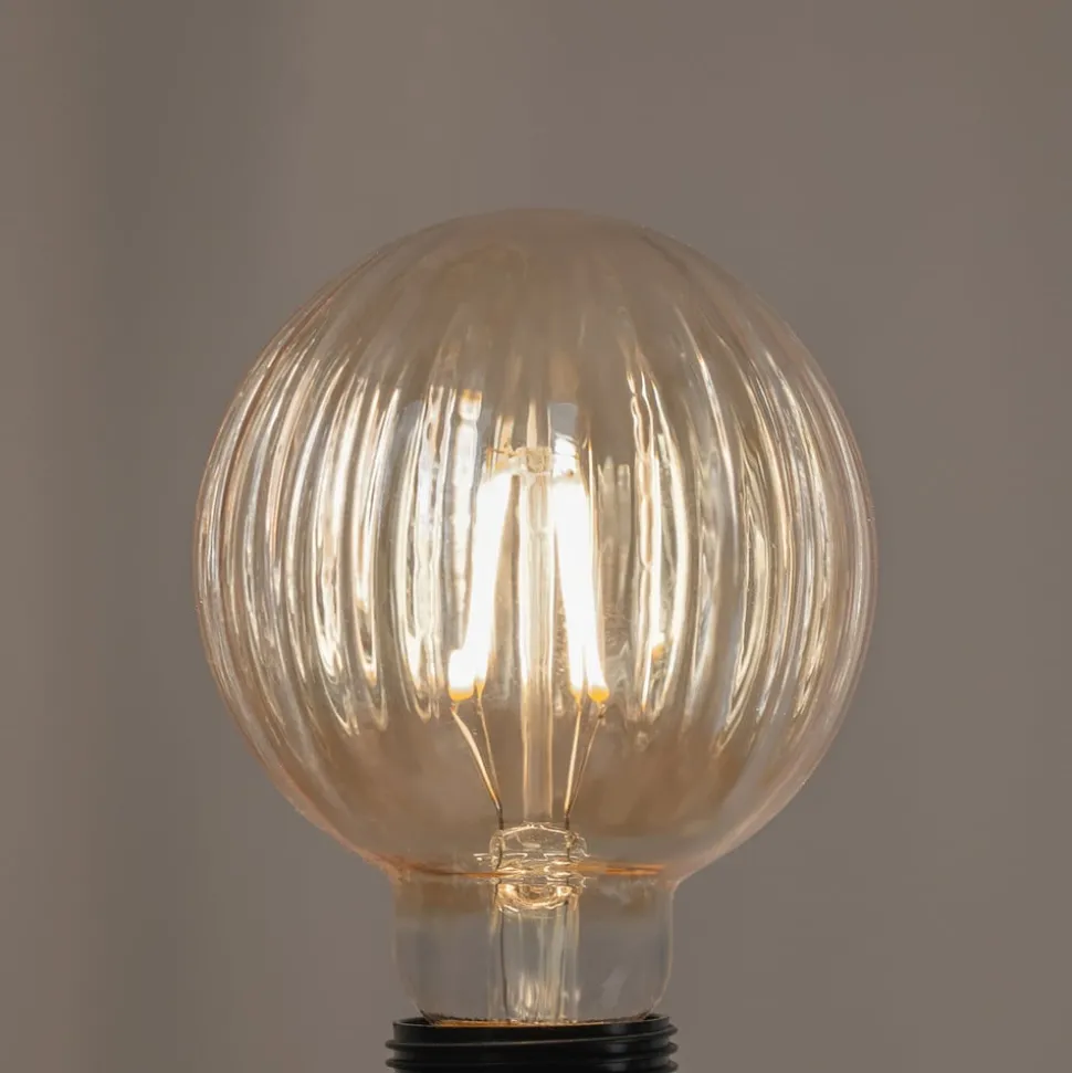 E27 3,8W LED G95 2700K 340lm Rillen amber per 5