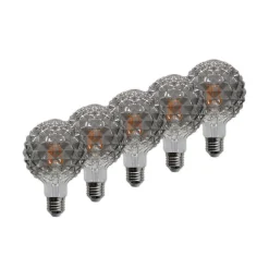 E27 3,8W LED lamp G95 918 structuur smoke 5/set