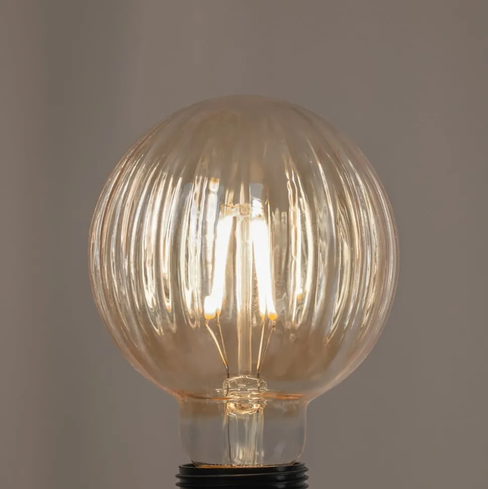 E27 3,8W LED lamp G95, 2700K, 340lm, amberkleurige groeven