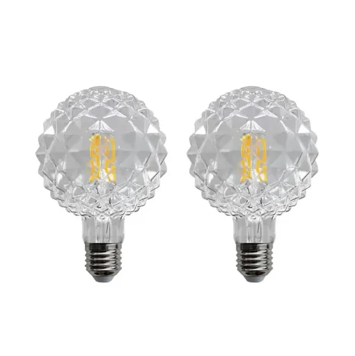 E27 3,8W LED lamp G95 2700K structuur helder 2/set