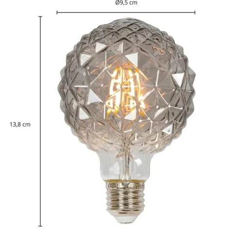 E27 3,8W LED lamp G95, 1800K, structuur, rook