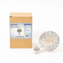E27 3,8W LED lamp G95, 1800K, structuur, rook