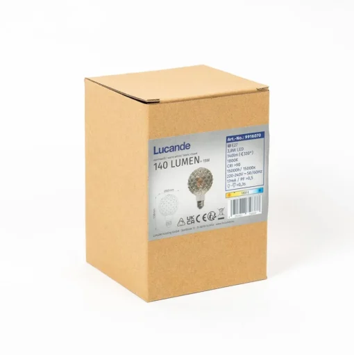 E27 3,8W LED lamp G95, 1800K, structuur, rook