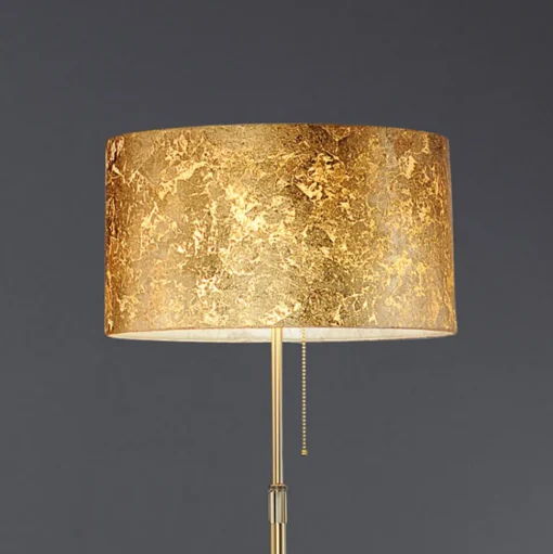 Edele vloerlamp Loop met bladgoud afwerking