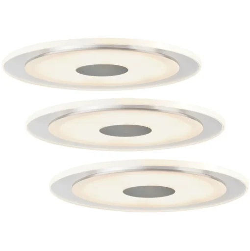 Eenvoudige led-inbouwspot Whirl, 3-delige set