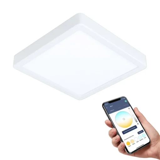 EGLO connect Fueva-Z plafondlamp 21x21cm wit