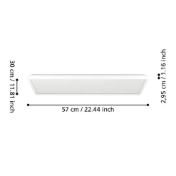 EGLO connect LED plafondlamp Rovito-Z, wit, 57 x 30 cm
