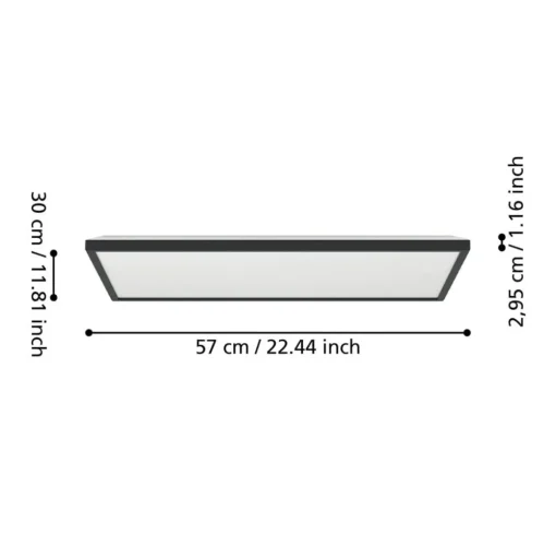 EGLO connect LED plafondlamp Rovito-Z, zwart, 57 x 30 cm