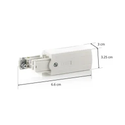 Eindvoeding links voor stroomrail Noa wit