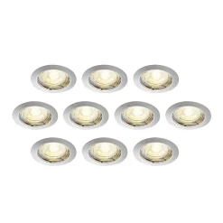 ELC Dakarra downlight 10/set, GU10 Ø8,3cm nikkel