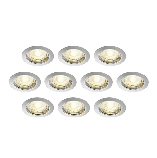 ELC Dakarra downlight 10/set, GU10 Ø8,3cm nikkel