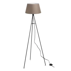 ELC vloerlamp vloerlamp, stoffen kap, bruin