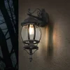 Elvo buitenwandlamp, fitting onderaan, mat zwart
