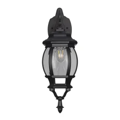 Elvo buitenwandlamp, fitting onderaan, mat zwart