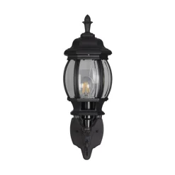 Elvo buitenwandlamp, fitting boven, mat zwart