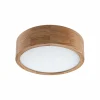 Envostar Caspian plafondlamp, Ø 27 cm, IP54, eiken