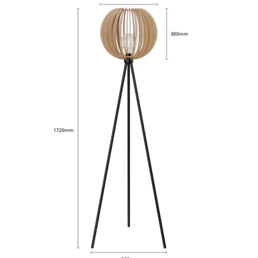 Envostar Clay vloerlamp, metaal/berkenmultiplex