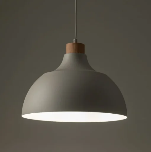 Envostar hanglamp Kaitt, houtdetail, Ø 34 cm, beige